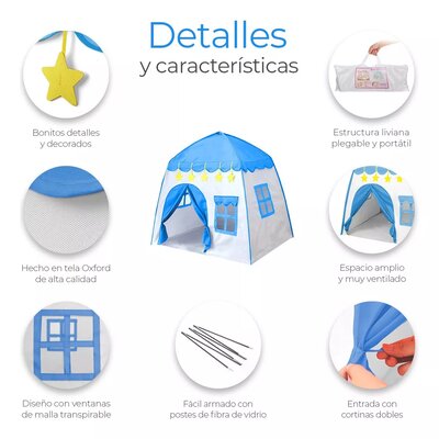 Carpa Castillo Infantil 3 Ventanas