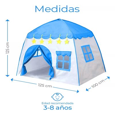 Carpa Castillo Infantil 3 Ventanas