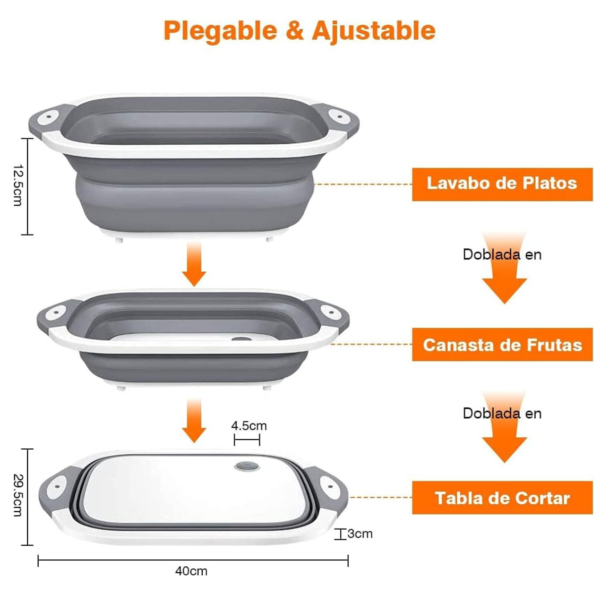 Tabla de Cortar Plegable 3 en 1