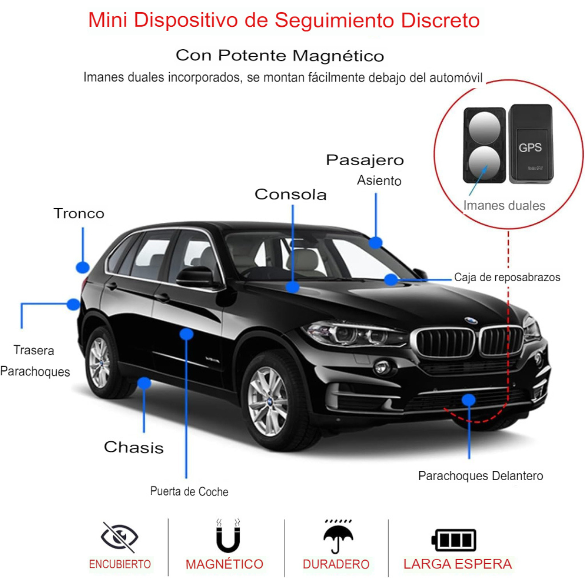Mini Localizador GPS Tracker HD para Vehículos