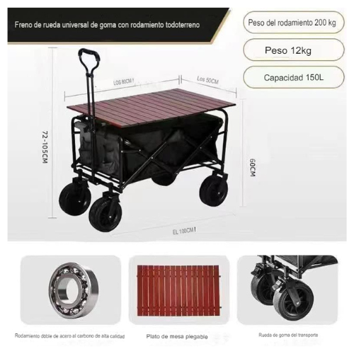 Carrito Plegable Multiuso Ajustable