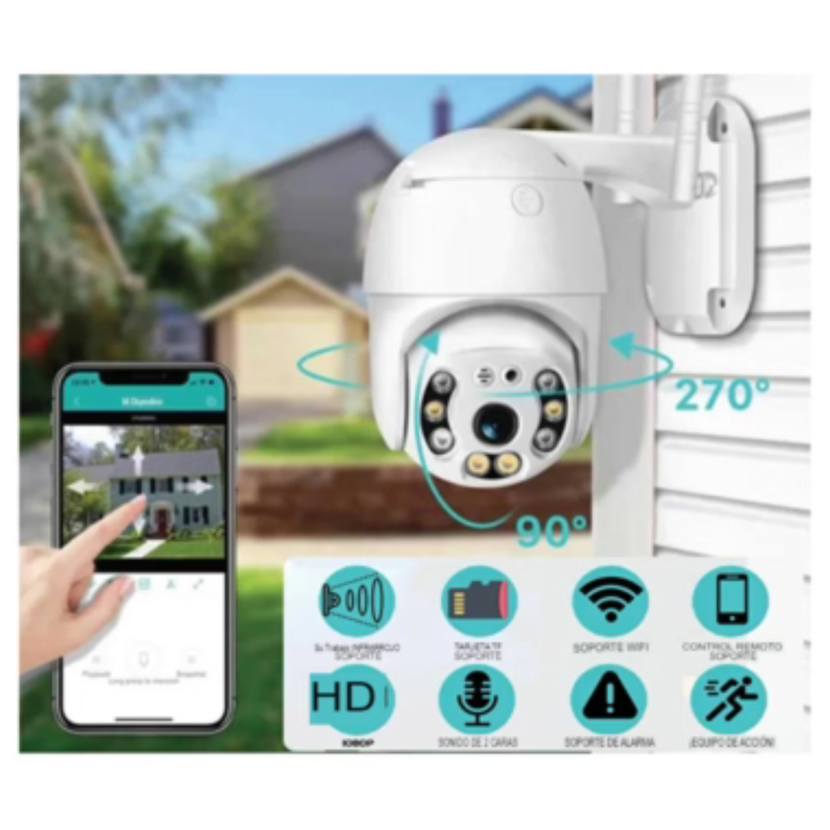 Cámara de Seguridad Exterior WiFi 360°