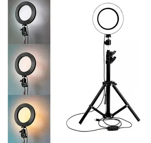 Aro de Luz LED 26 cm con Trípode Ajustable