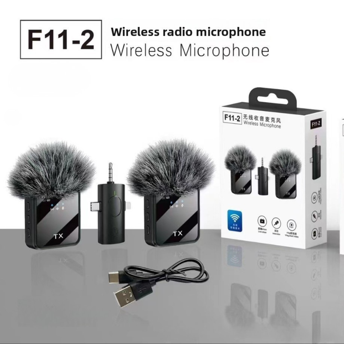 Micrófono Inalámbrico Solapa Dual F11
