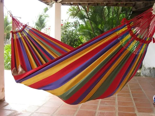 Hamaca Doble de Algodón Portátil