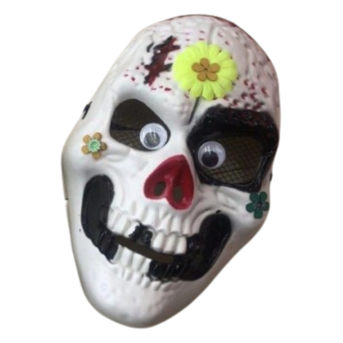 Mascara de calavera neon estilo catrina para disfraz de Halloween infantil y adultos
