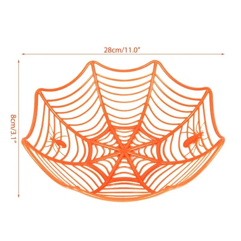 Dimensiones de la cesta telaraña de dulces Halloween (28 cm de diámetro x 8 cm de alto)