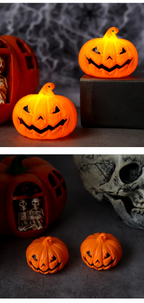 Conjunto de luces LED de calabaza para decoración de Halloween en estantes y mesas
