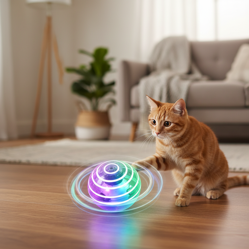 Pelota Interactiva LED Para Gato