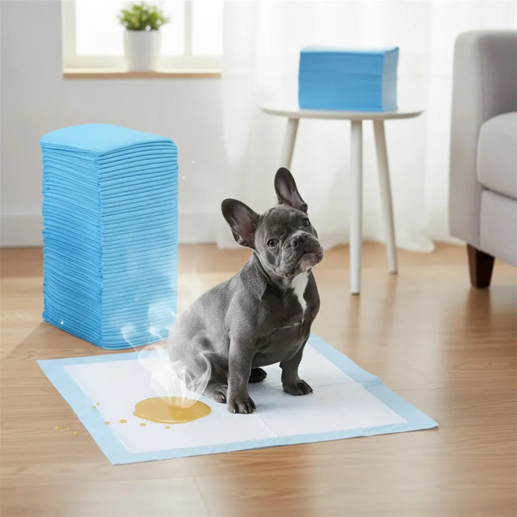Pack de 50 sabanillas empapadoras reutilizables $60\times60$ cm para perros y cachorros con gel súper absorbente anti-goteo